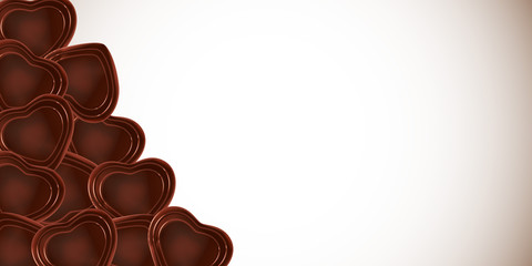 Heart-shaped chocolate candy vector illustration for your design