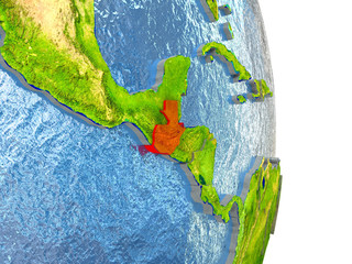 Guatemala in red on Earth