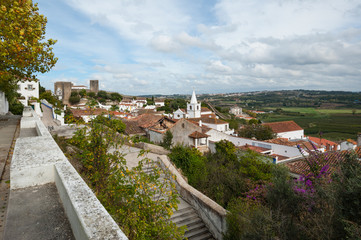 Naklejka premium Portugal Obidos village / Portugal の古い城塞都市Obidos の風景、