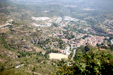 Fototapeta na wymiar View of the city from the mountain Montserrat