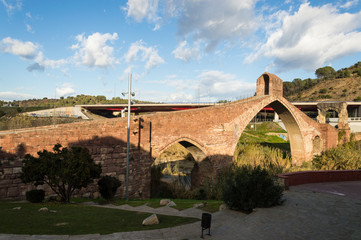 sky and clouds at Devil's bridge in Martorell, Catalunya