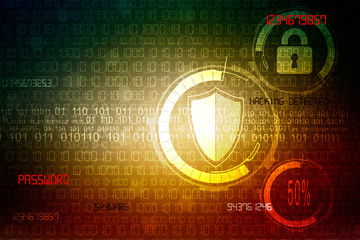 Obraz premium 2d illustration Safety concept: Closed Padlock on digital background