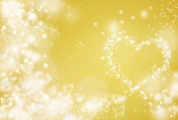 ハートのイルミネーション　ハート　ゴールド