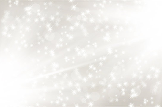 Silver abstract background with shiny rays and stars