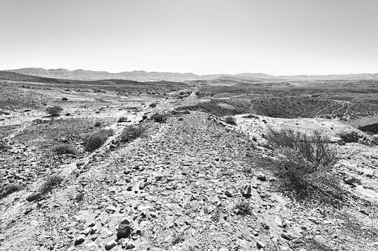 Rocky hills of the Negev Desert in Israel.