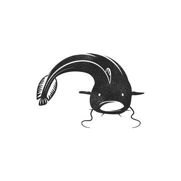 catfish silhouette symbol. Icon design for logo, badges, labels