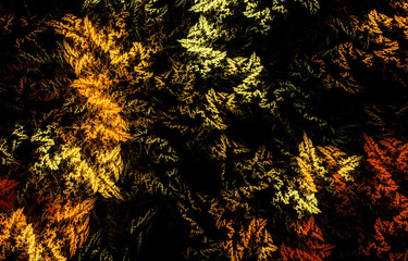Abstract gold pattern on a black background