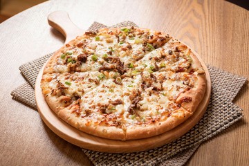 Bulgogi pizza on plate