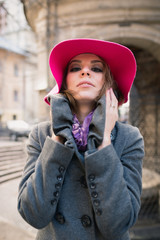 Portrait of a girl with Hat in the city