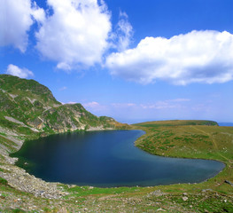 Fototapeta na wymiar lake high in the mountains