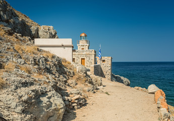 Fototapeta na wymiar Lighthouse in Monemvasia town - Laconia, Greece