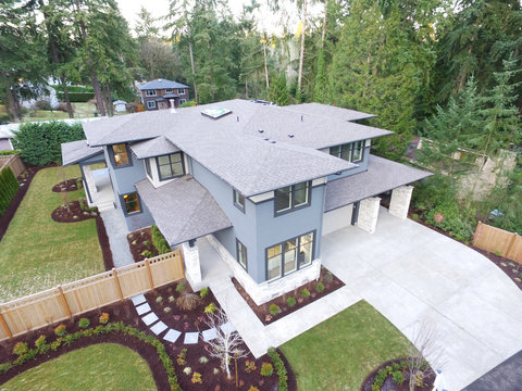 Aerial View Of New Construction Home