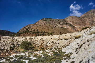 the crater of an active volcano on the island of Nisyros.