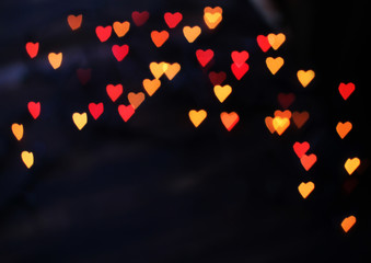 Heart bokeh background on Valentine's day