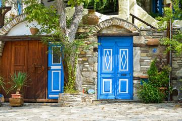 Traditional house in a village on Thassos Island, Greece