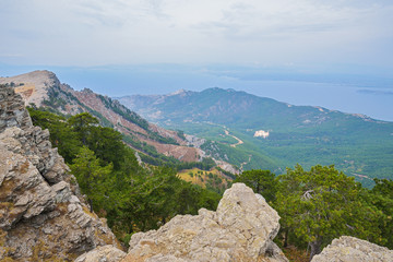 Fototapeta na wymiar Mountain side of the Thassos Island, Greece 