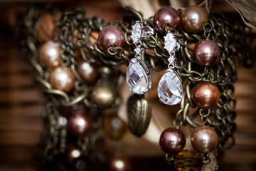 Beautiful wedding jewellery earings detail