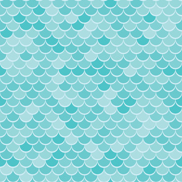 Abstract geometric background on the marine theme. Seamless waves blue pattern or squama texture.