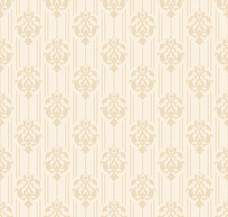 Fototapeta premium Wallpaper for interior cream color. Seamless Pattern.