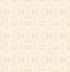Seamless floral pattern. Wallpaper for interior cream color