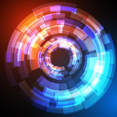 Techno Geometric Vector Circle Modern Science Abstract Background