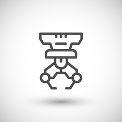 Robotic claw line icon