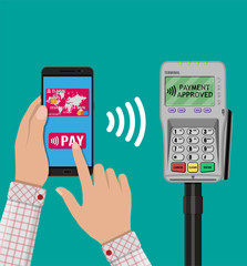 Nfc payment flat design style