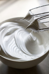 Whipped egg white. Perfectly beaten.