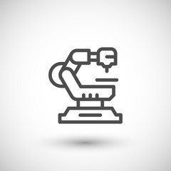 Robotic machine line icon