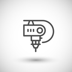 Robotic machine part line icon