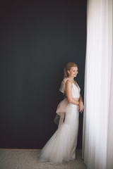 Portrait of beautiful bride in wedding day.