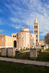 Obraz premium St.Donatus church on the Roma Capitolium in Zadar. Croatia.