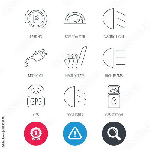 Achievement And Search Magnifier Signs Motor Oil Passing Fog
