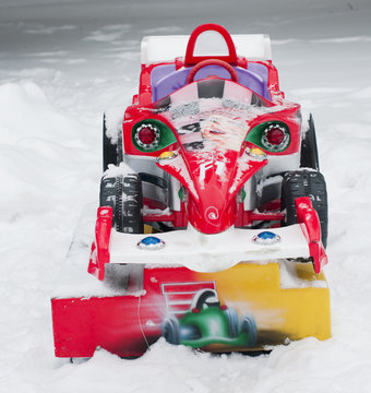 red racing car for the child