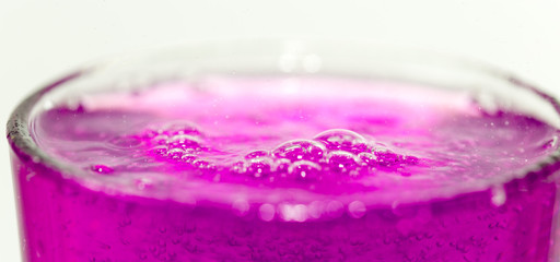 pink cocktail in a glass close up