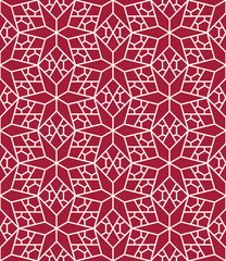 Fototapeta premium Abstract geometric red deco art pillow star pattern