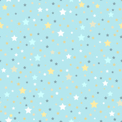 Abstract Seamless geometric pattern with scattered stars