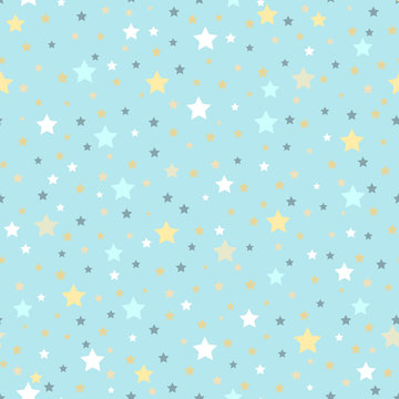 Abstract Seamless geometric pattern with scattered stars