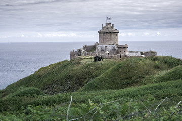 Fototapeta na wymiar Castle on a coastal mountain