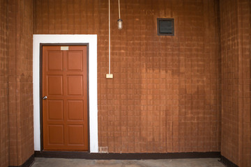 Fototapeta na wymiar Exterior wood doors hotel