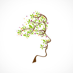 illustration,arbre et silhouette 