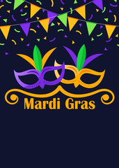 Mardi Gras themed flyer or poster design