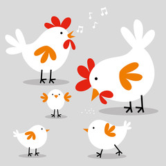Cute chicken family design