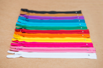 colorful and many zipper for tailoring