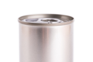 Single metal can isolated on white background