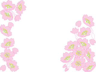 桜の飾り枠(シンプルな色)