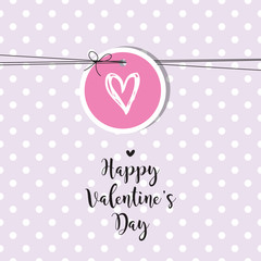 Valentine's card with copy space. Template. Graphic design element
