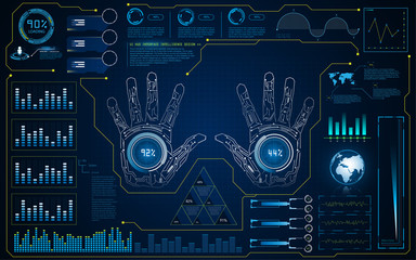 hud interface ui smart screen future hi tech concept background