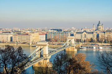 Fototapeta na wymiar panoramic views to Budapest city, hungary