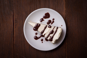 slice of cheesecake with coffee